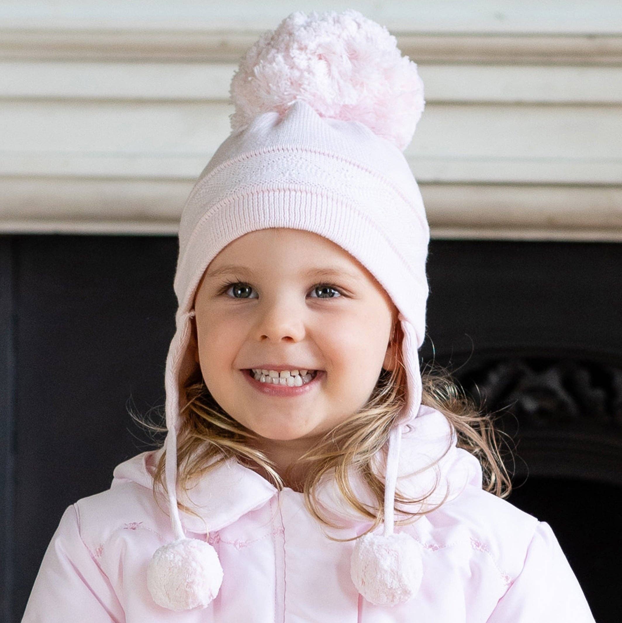 Emile Et Rose – wholesale Mössa för nyfödda - Baby – Griffin Rosa Baby Bobble-hatt med öronflikar6