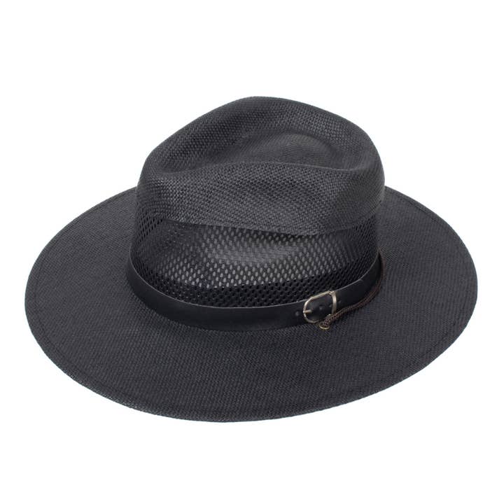 Selini New York - Wholesale Fedora - Men's - Men's S/S Leather Belt Banded Mesh Fashion Fedora Hat7