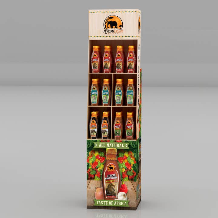 African Sauce - Best Sellers Display Shipper for wholesale by African Dream Foods