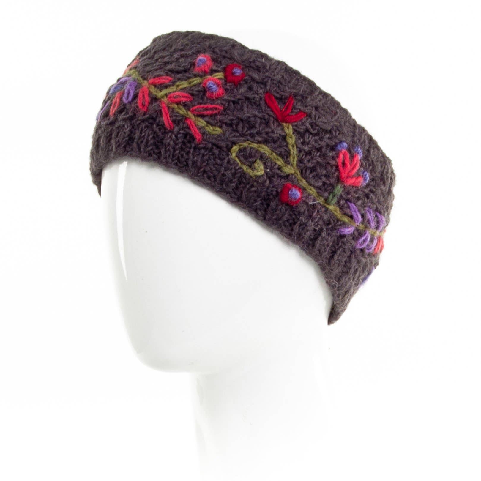 Lost Horizons Knitwear – Ships from USA - Vente Bandeau – femme - Bandeau en laine tricotée Naomi avec broderie5