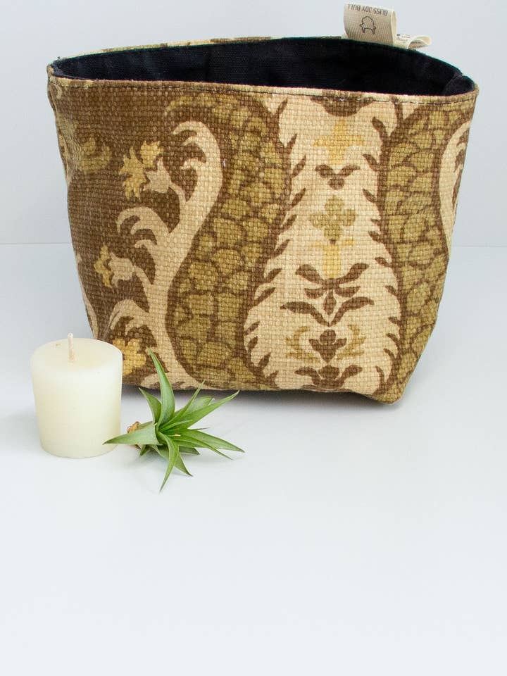 Waxed Canvas Basket - Fabric Home Organizer for wholesale by BLISS JOY BULL