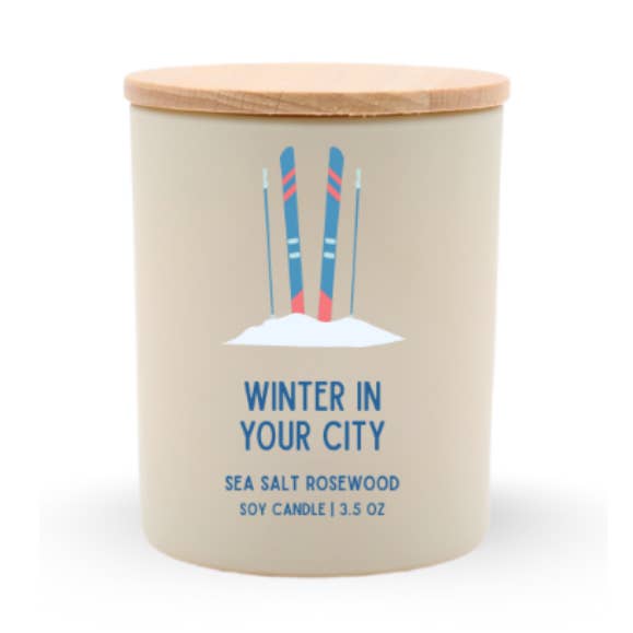Apres Ski Travel Soy Candle, Optional Name Drop for wholesale by ROAM Homegrown