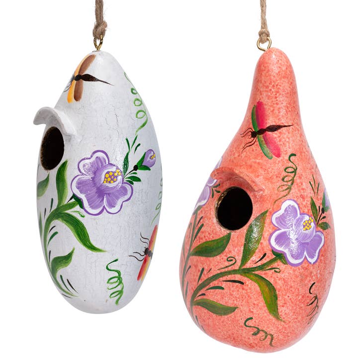 Insekter - Målad Kalebass Fågelholk - Rättvis Handel - Present För Fågelälskare - Trädgårdsdekoration för wholesale av Lucuma Designs