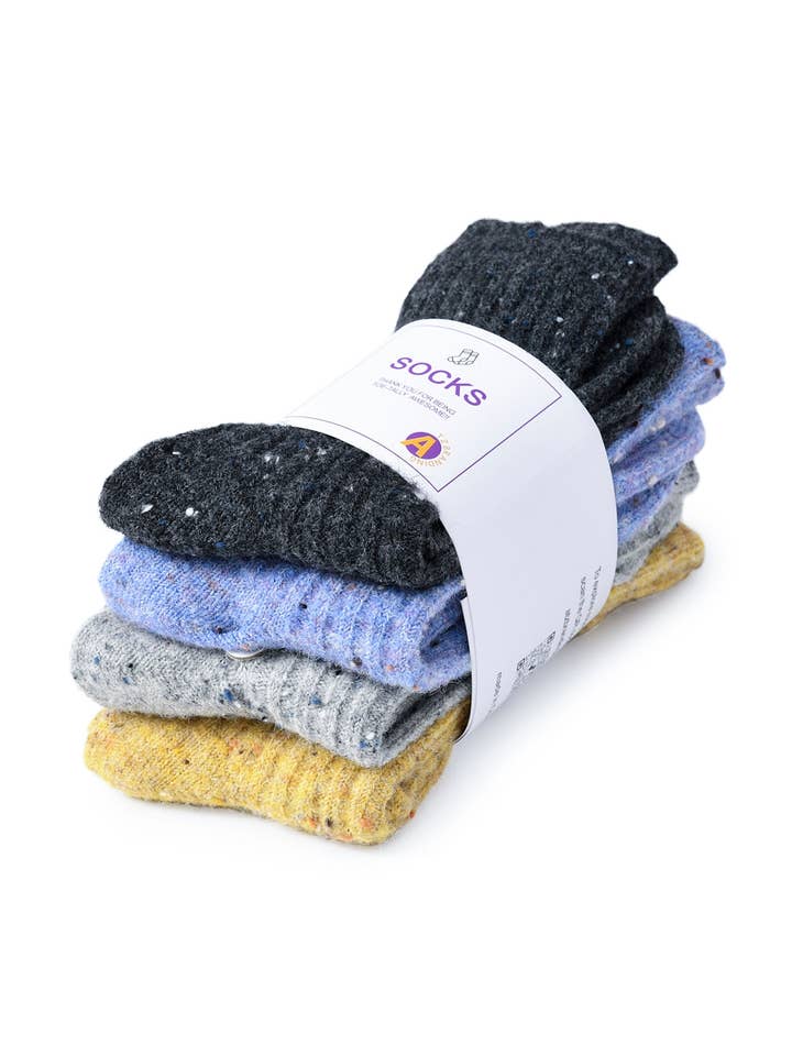 Rufia - 4 Paris Warm Wool Blend Socks for wholesale by Funkyrel® Atzbranding Limited