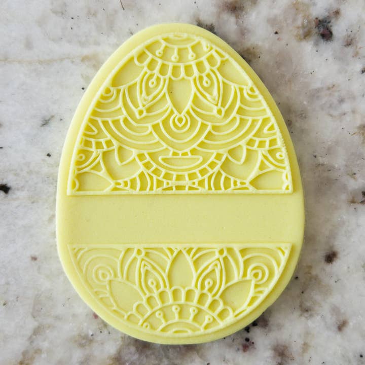 Cut Bake Stamp - Wholesale Biscuit cutter - Decorative Split Easter Egg 2 Biscuit Cookie POPup Embosser Stamp & Cutter Easter
