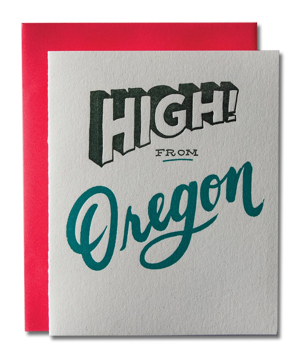 Ladyfingers Letterpress - Wholesale Everyday Greeting Card - High! from Oregon Card0