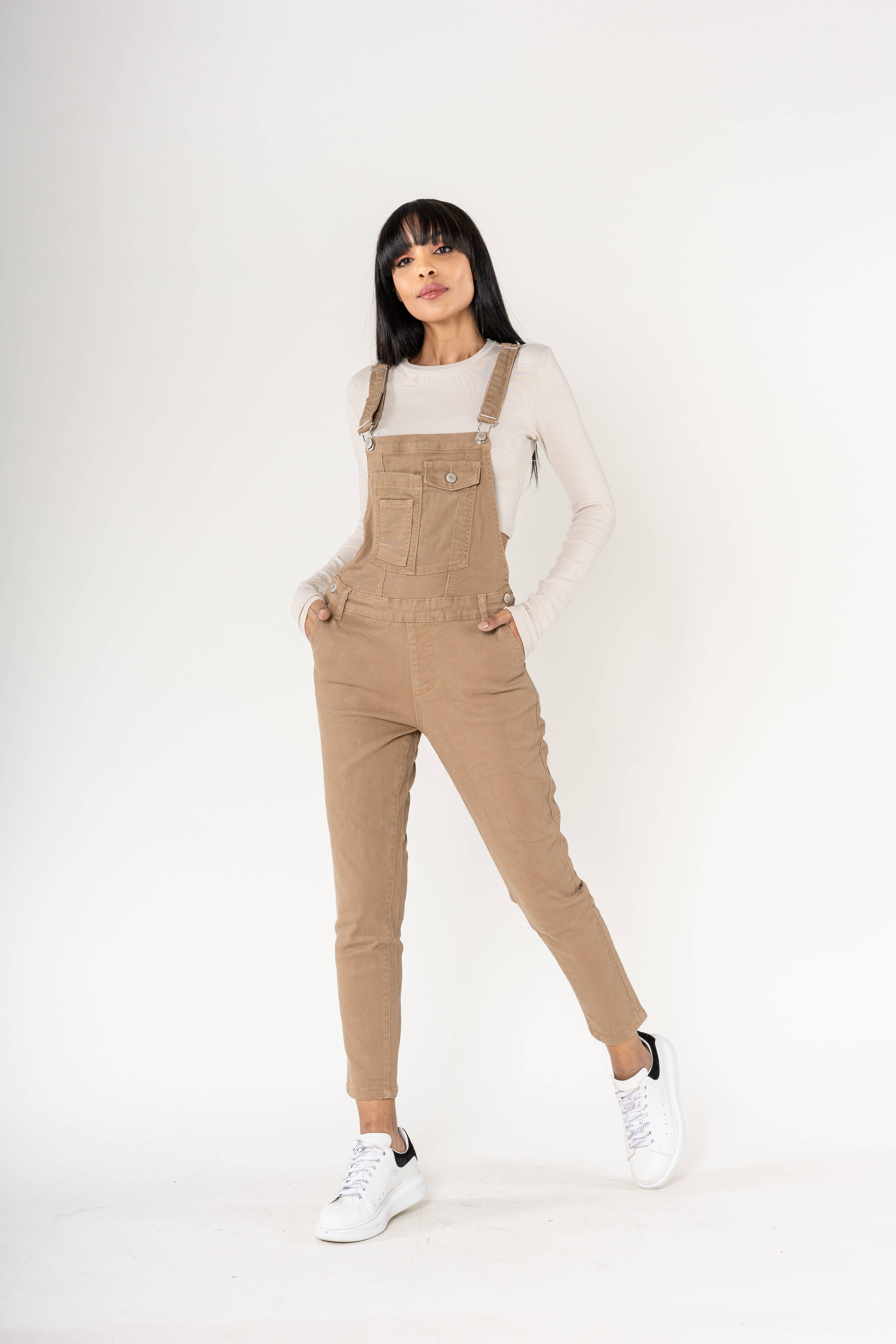 Nina Carter - Wholesale Overalls - Women's - S512 wide stretch boyfriend jean denim overalls8