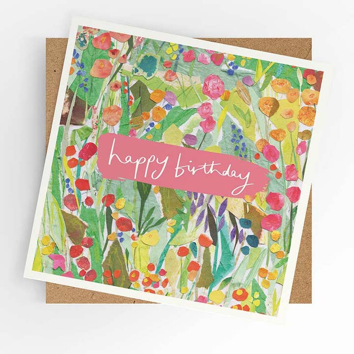 Birthday card, bright flowers, female birthday card for wholesale by Under the Willow Tree