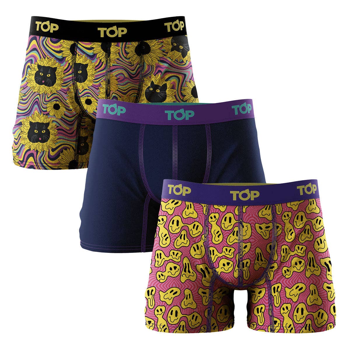 TOP - Vente Sous-vêtements – homme - Boxer en coton pour homme, lot de 3, collection Playlist9