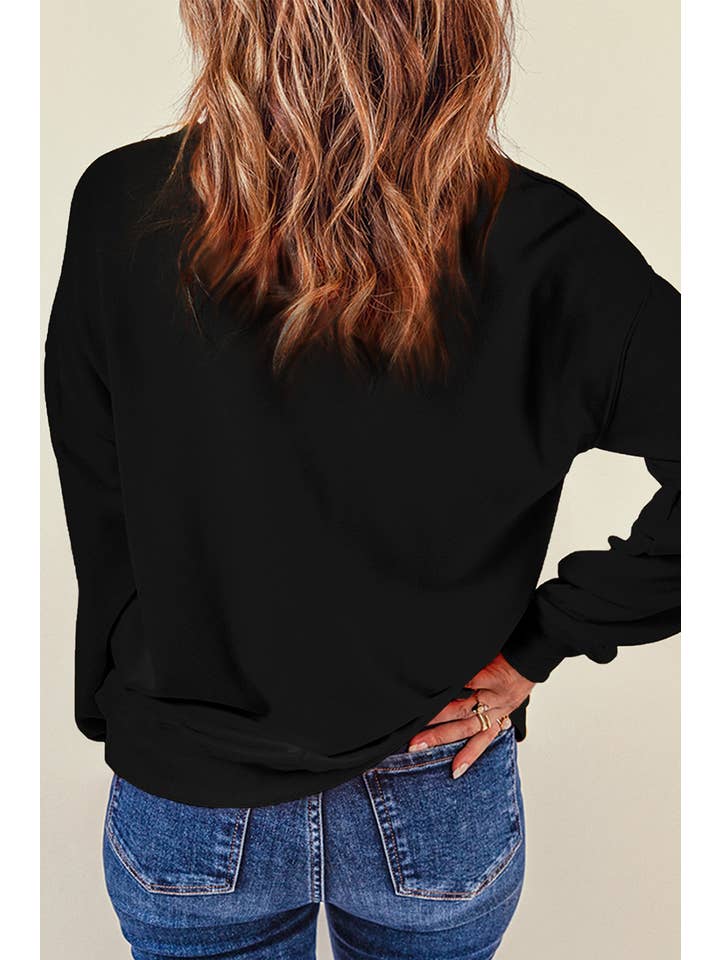 1 the Woman - Wholesale Graphic Sweatshirt - Women's - Santa Claus Sequin Graphic Sweatshirt