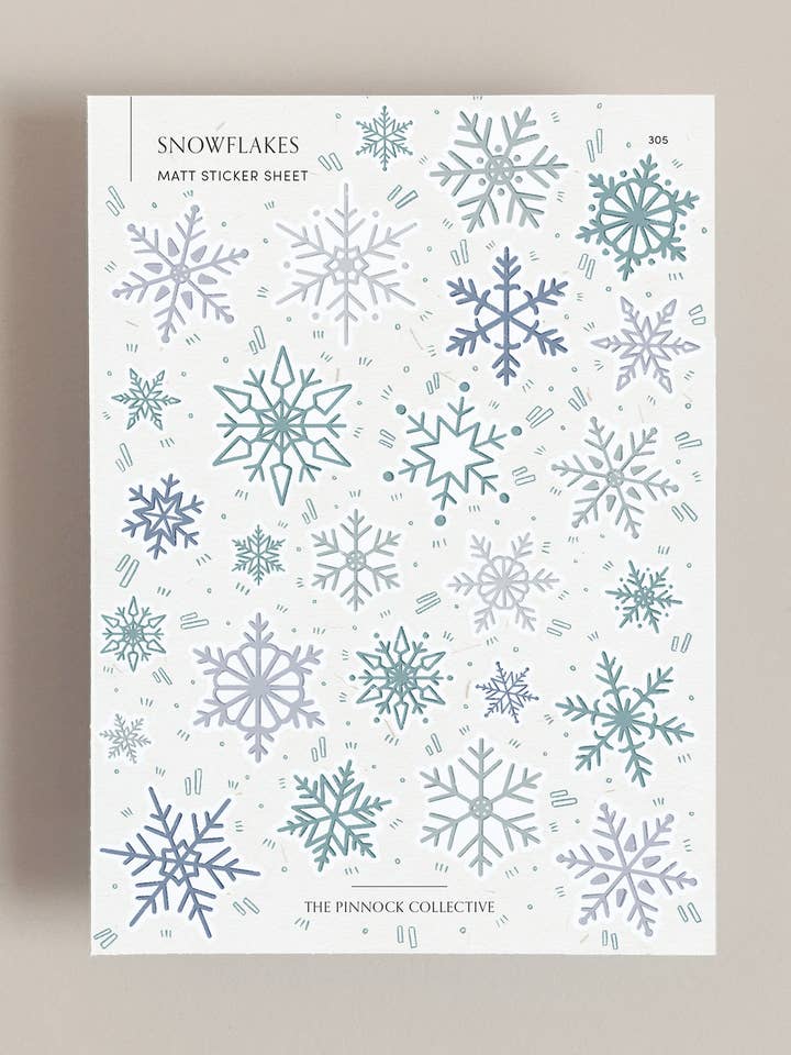 Christmas Snowflakes Sticker sheet for wholesale by The Pinnock Collective (Duty Paid)