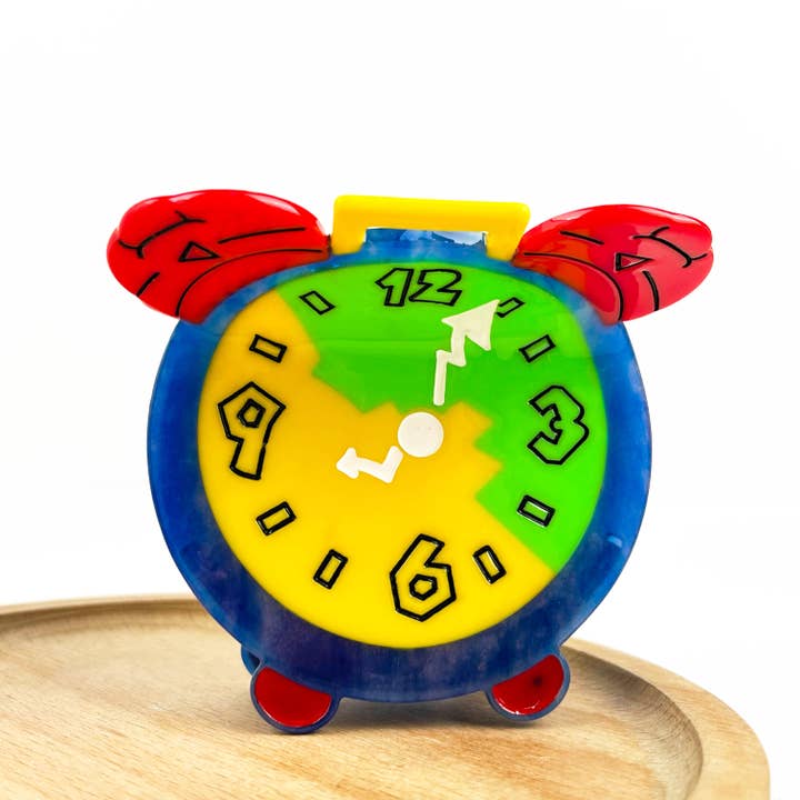 TheDivaSoap - Wholesale Hair Clip - Women's - Cartoon Alarm Clock Hair Clip, Acetate Claw Clip