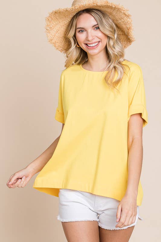 Emerald Collection - Wholesale T-Shirt - Women's - ETK-8825 Solid Cotton Casual Top7