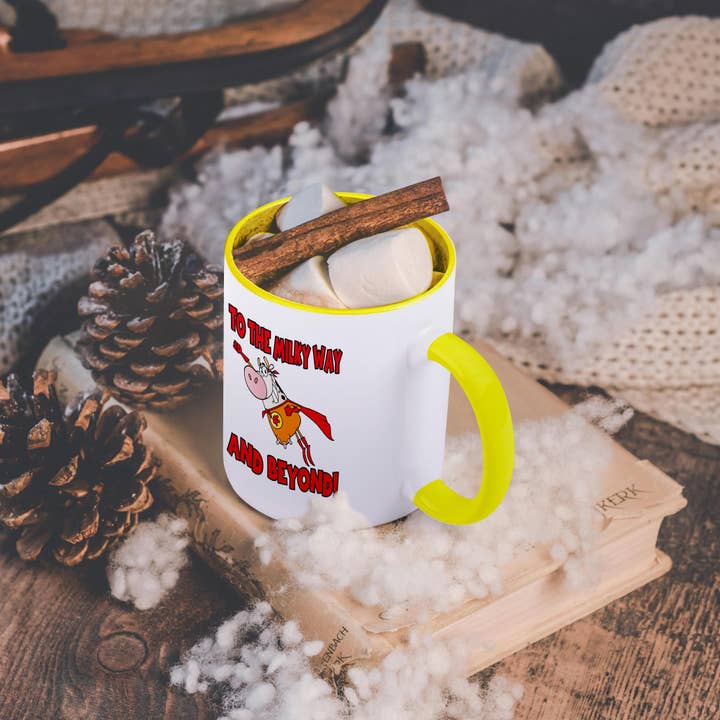 3dRose - Wholesale Coffee Mug - 3dRose, Funny Super Cow Flying To The Milky Way And Beyond Super Hero Cow Milk Humor Cartoon, Mug5