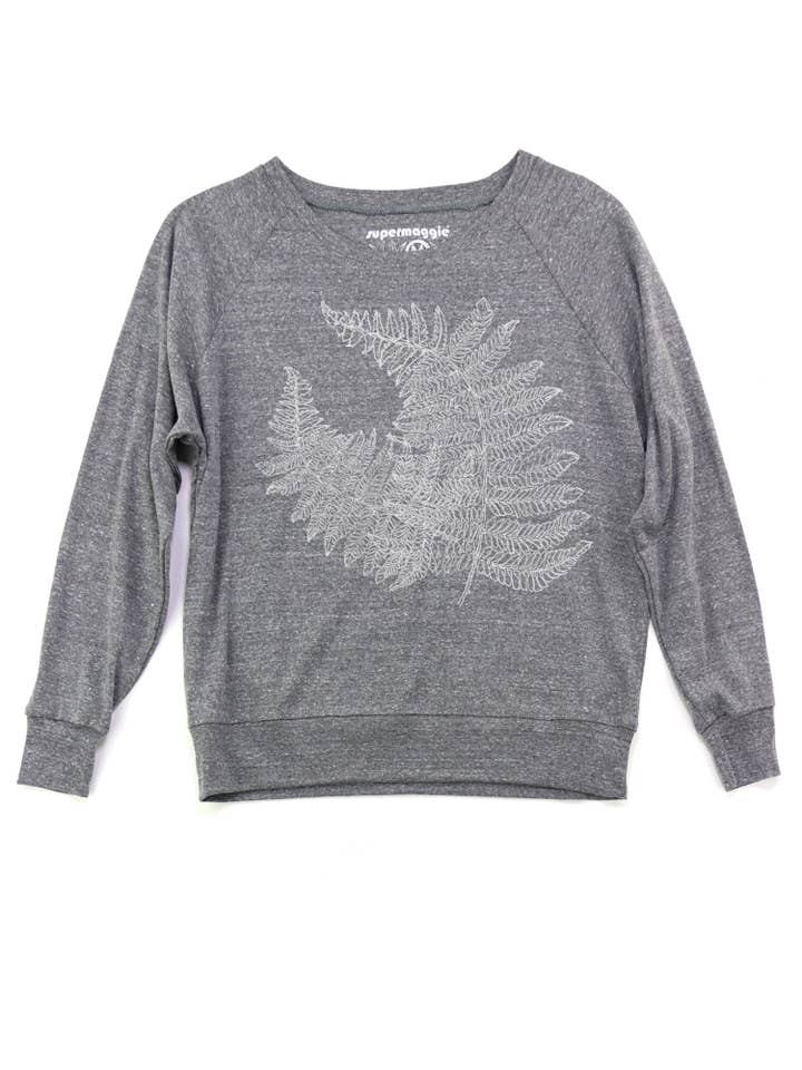 Supermaggie @ Faire - Wholesale Graphic Sweatshirt - Women's - Ferns Pia Tri Blend Pullover2