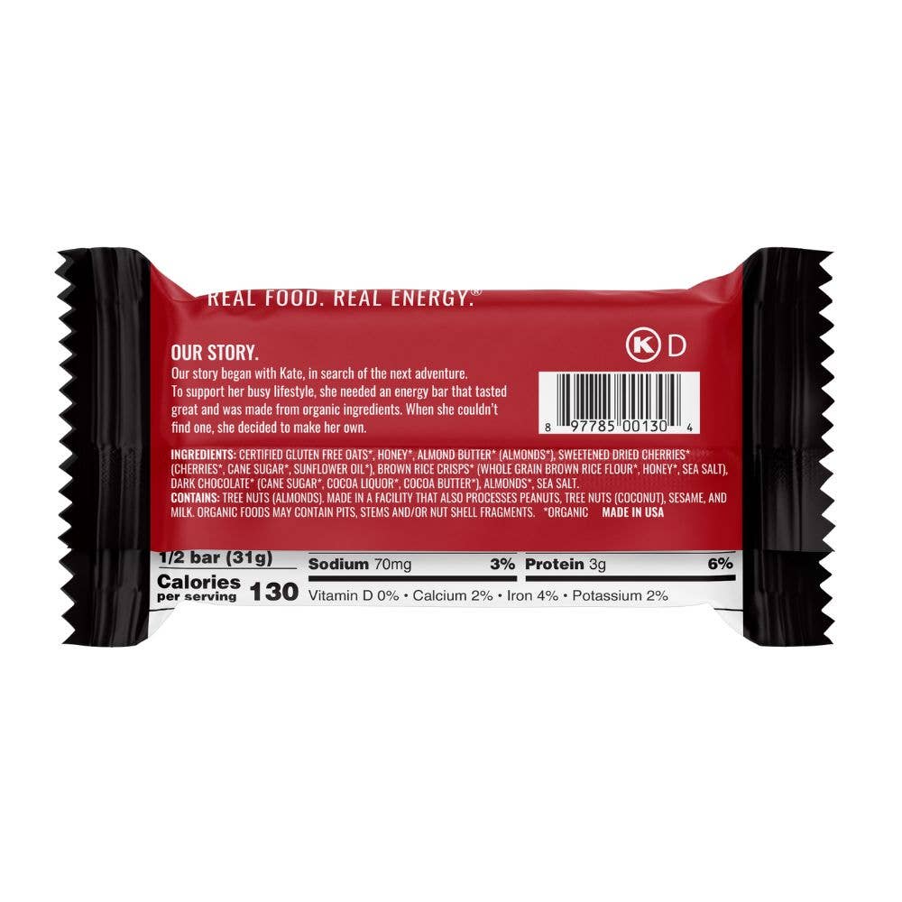 Righteous Felon Craft Jerky - Vente Barres de céréales - Barre d'avoine aux amandes, cerises et chocolat noir de Kate's Real Food 62g1