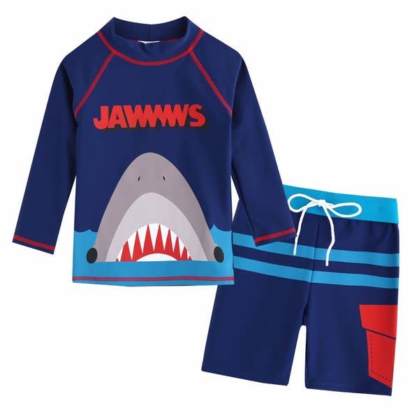 Jaws King Long Sleeve Swimsuit Set for wholesale by Vaenait Baby