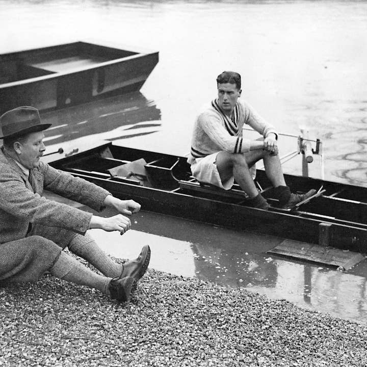 The rowing coach vintage photographic card for wholesale by Inky Blue Ltd t/a Holy Mackerel