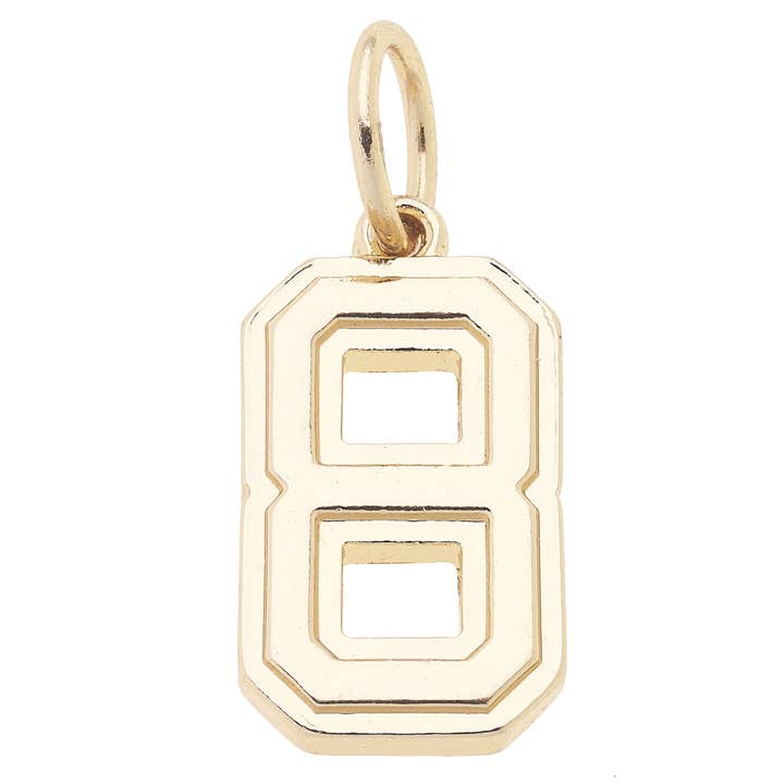 Canvas Style - Wholesale Individual Charm/Pendant - Number Charm in Shiny Gold9