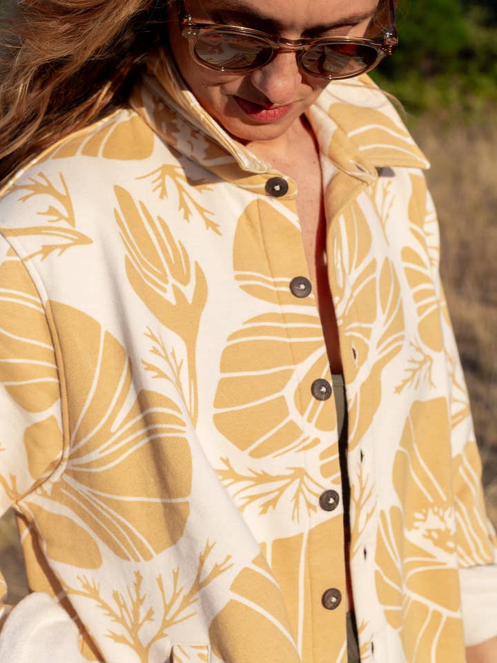 Happy Earth – wholesale Buttoned-down shirt – Unisex – Poppies Blanket Shirt8