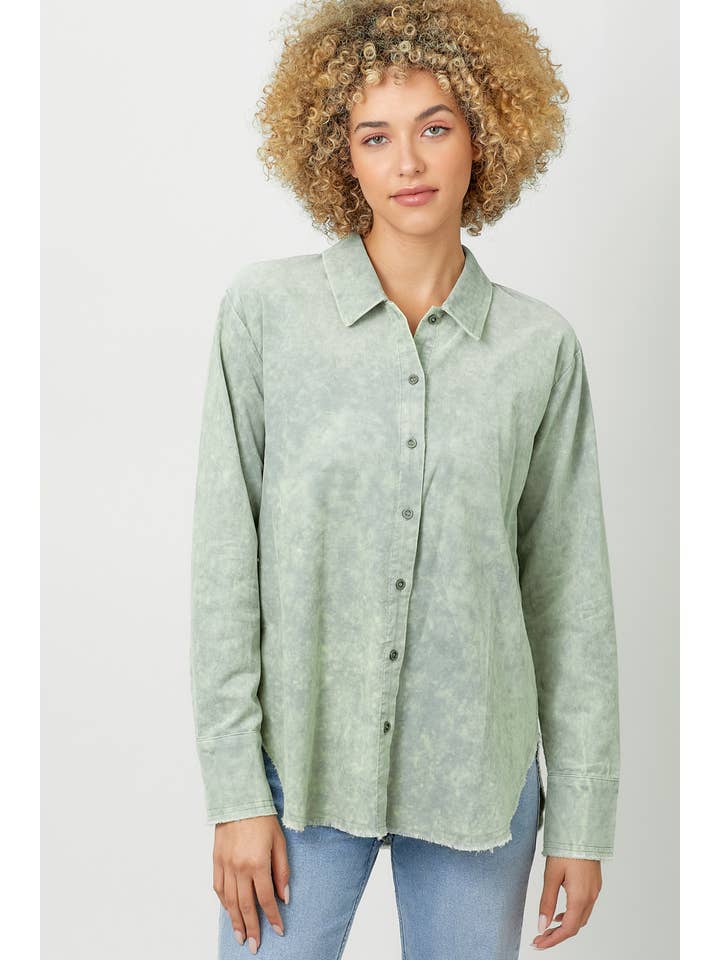 Mystree – Engroshandel Skjorte med buttondown – til kvinder – 60857 Vasket fløjlsskjorte18