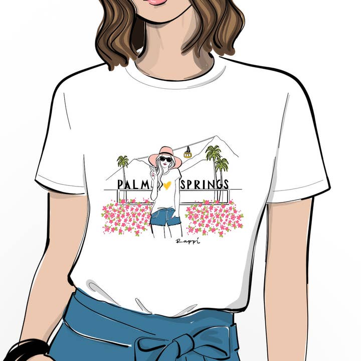 Palm Springs Tramway Crewneck Graphic Tee for wholesale by Rappi Palm Springs