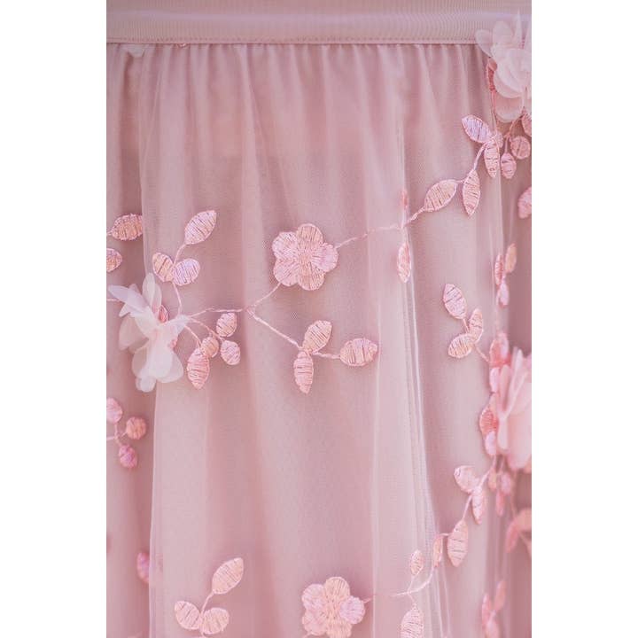 Verte – Saia - Mulher por atacado – SAIA MIDI FLORAL 3D BORDADO_78S20549