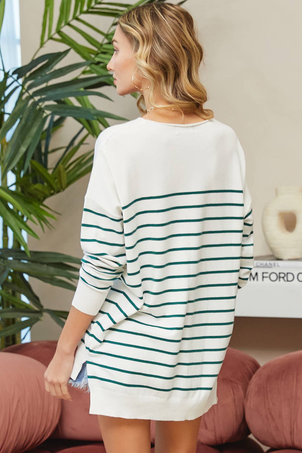 Sweet Lovely by Jen - Vente Pull en maille – femme - PULL À RAYURES SURDIMENSIONNÉ CONFORTABLE53