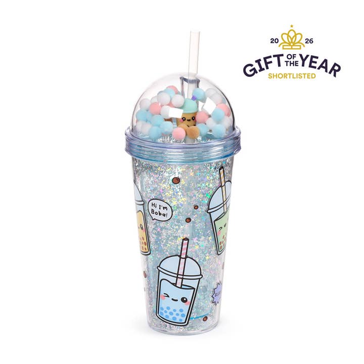 Foodiemals Bubble Tea Double Walled Cup & Straw with Charms for wholesale by Puckator EU