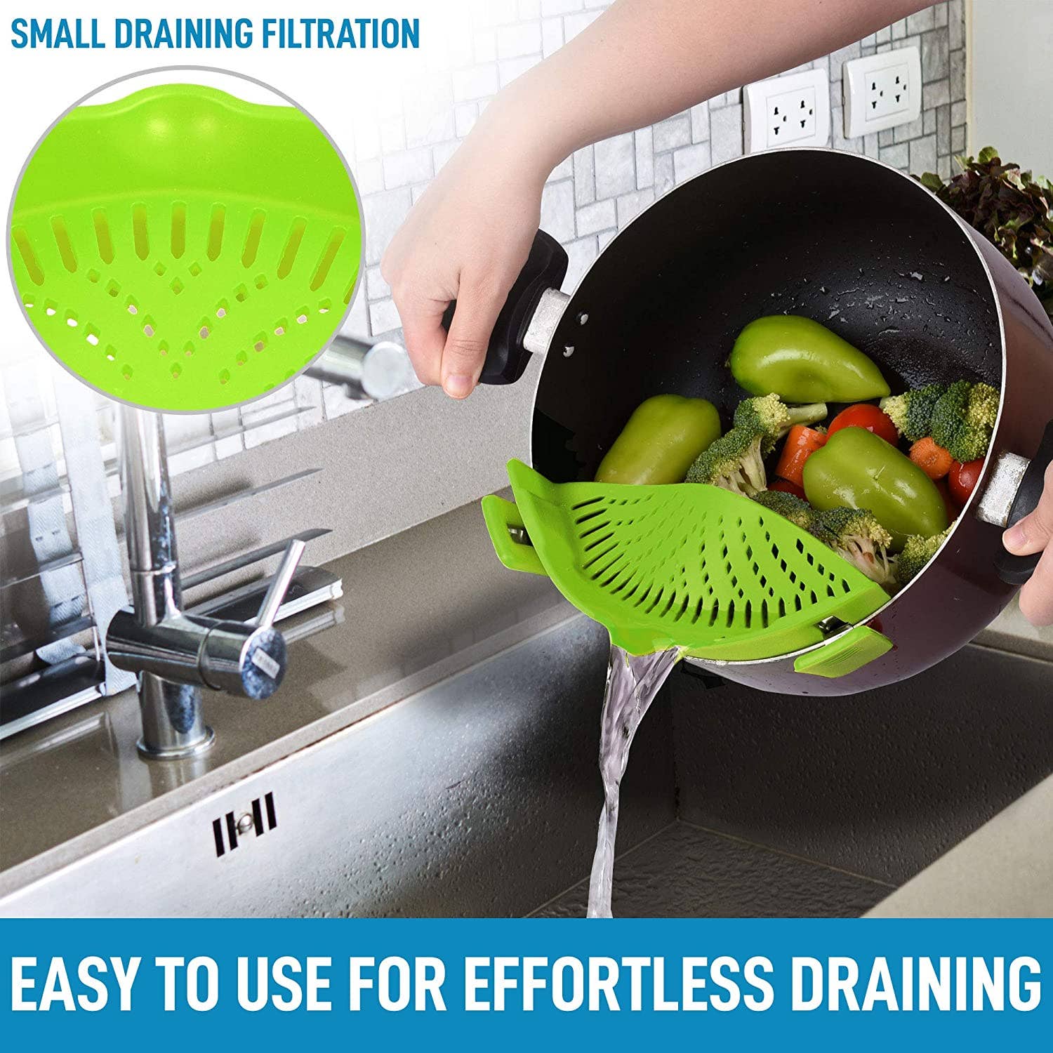 Zulay Kitchen - Wholesale Kitchen Tool/Gadget - Adjustable Silicone Strainer with Small Mouth6
