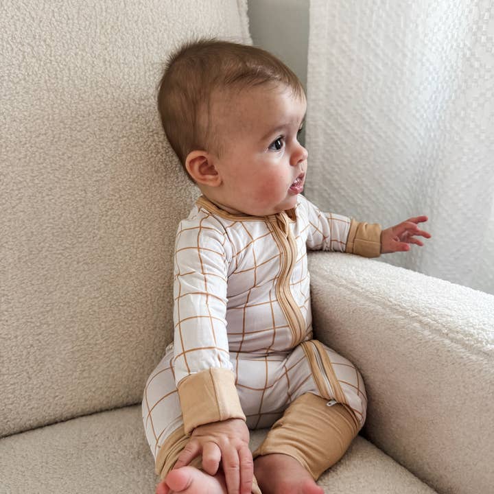 Goldie Grid Bamboo Sleeper for wholesale by Boho + Babe