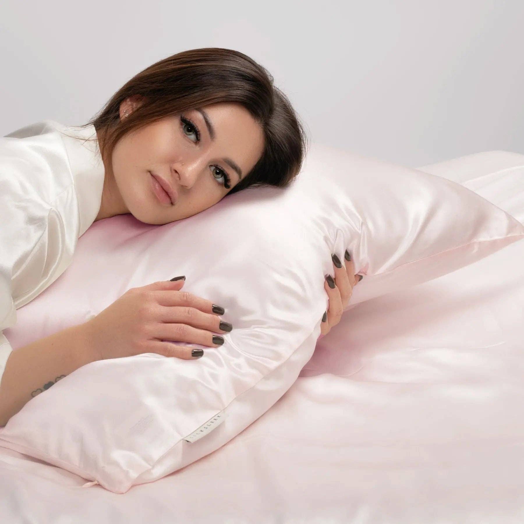 SilkSleek® - Vente Taies/housses d'oreiller - Taie d'oreiller en soie rose blush3