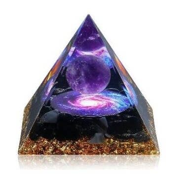Black Tourmaline Orgonite Crystal Pyramid (80 Mm) for wholesale by Designs by Deekay Inc.