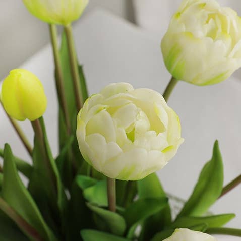 ACNITE(We cover U.S. import duties) - Wholesale Artificial Flowers - 5-heads artificial double tulips bunch real touch tulips4