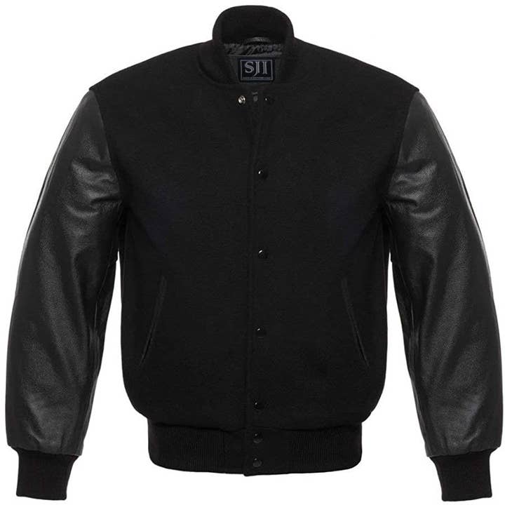 SJI - Wholesale Varsity/Baseball Jacket - Men's - Men's Letterman Bomber Varsity Baseball jacket Genuine Leath