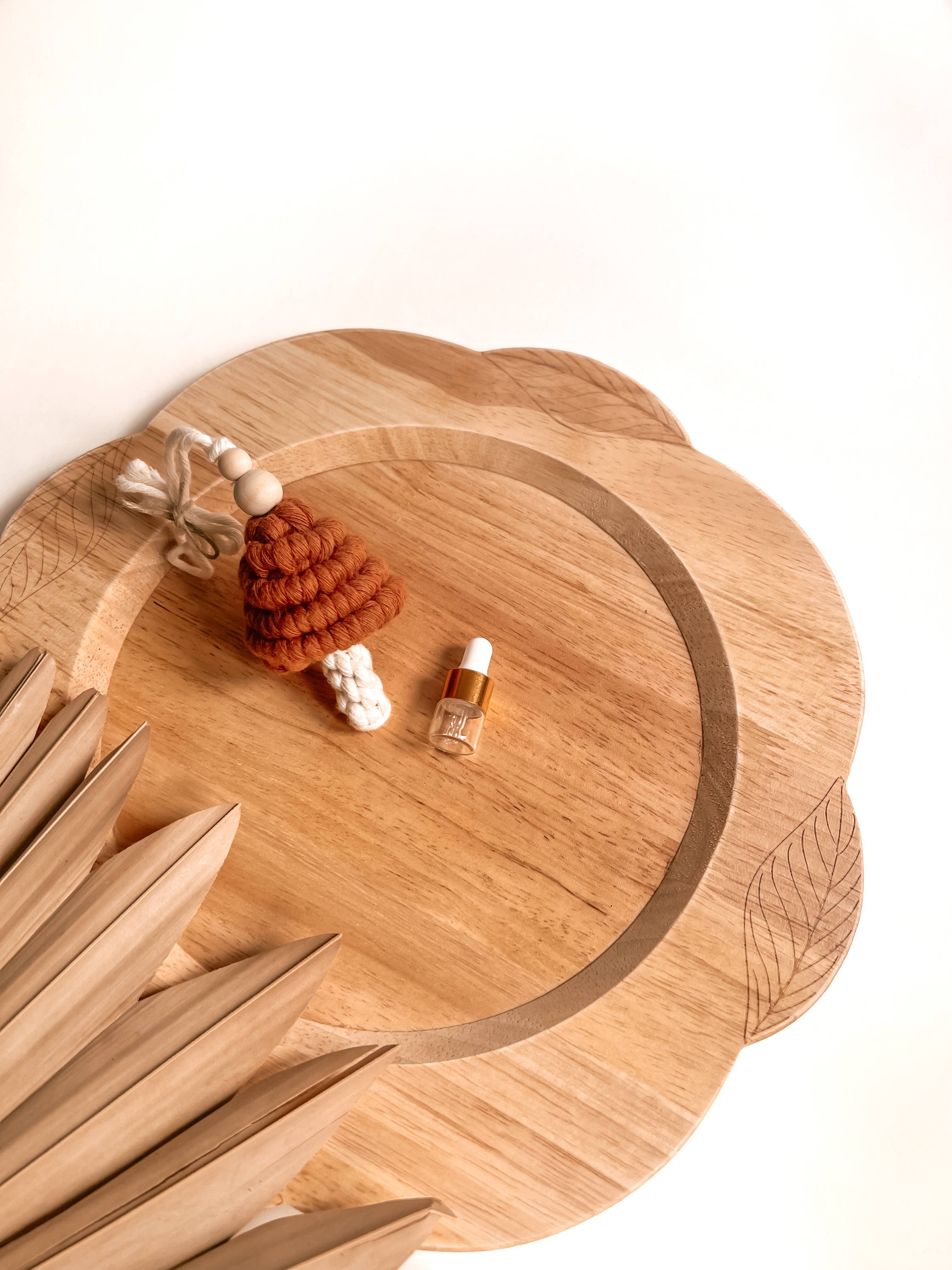 Meraki The Studio Co. - Wholesale Car Decorative Charm - Unisex - Macrame Car Charm Mushroom Diffuser | RearView Mirror Hanger