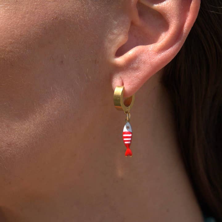 Boucles d'oreilles créoles Sarda Colorata pour la vente par Oriana Lamarca Designs