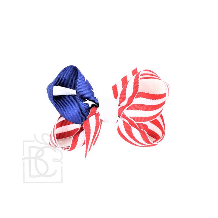 Beyond Creations, LLC - Wholesale Hair Bow - Kids - STARS AND STRIPES GROSGRAIN BOW