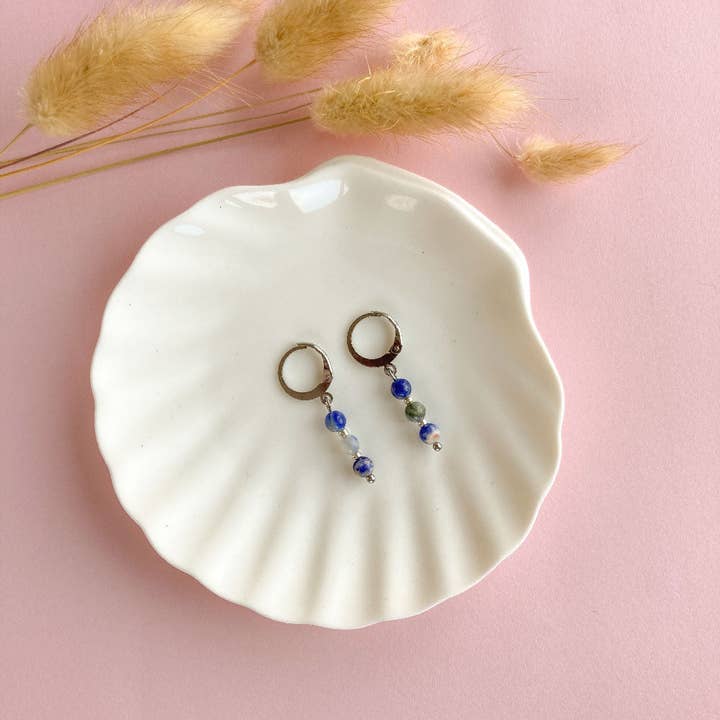 Triple sodalite earrings for wholesale by Mystic Jewelry