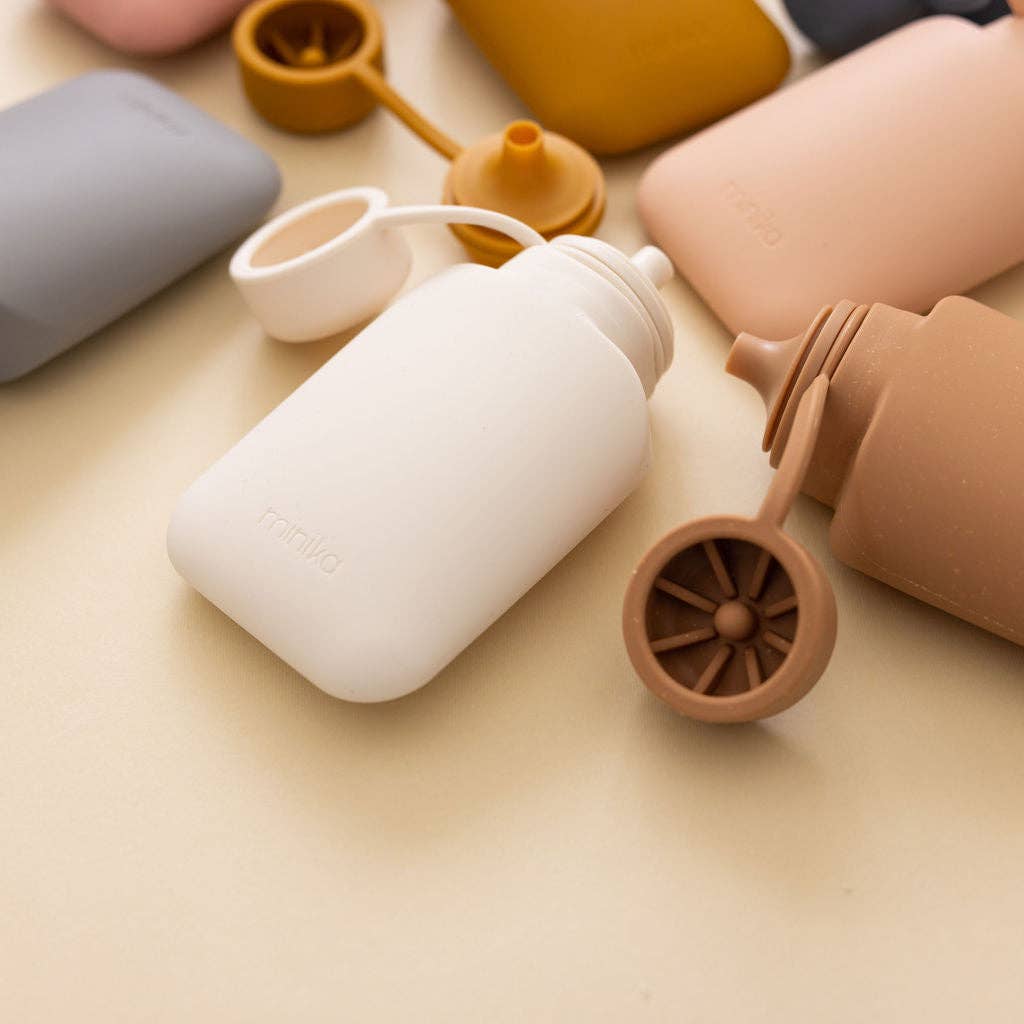 Minika - Vente Bouteilles d'eau - Bouteille à smoothie Minika en silicone alimentaire étanche, couleur pierre1