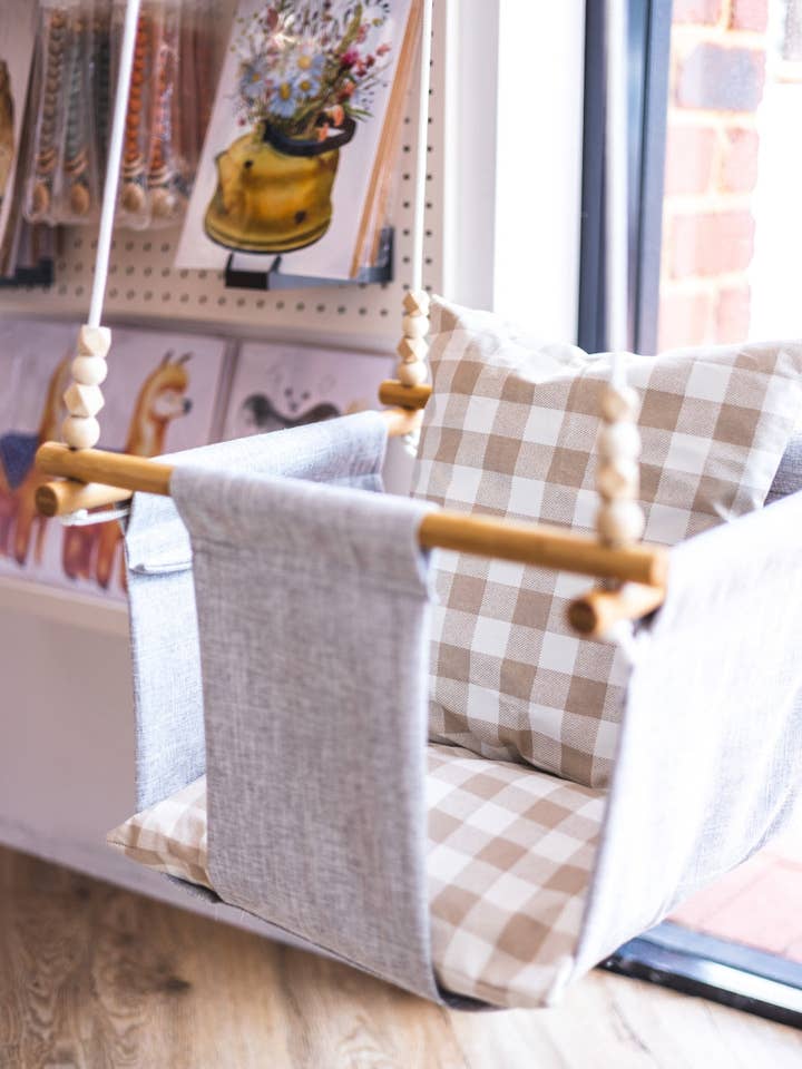 BABY SWING | LIGHT | GINGHAM LIGHT for wholesale by JAR OF WILD MOMENTS