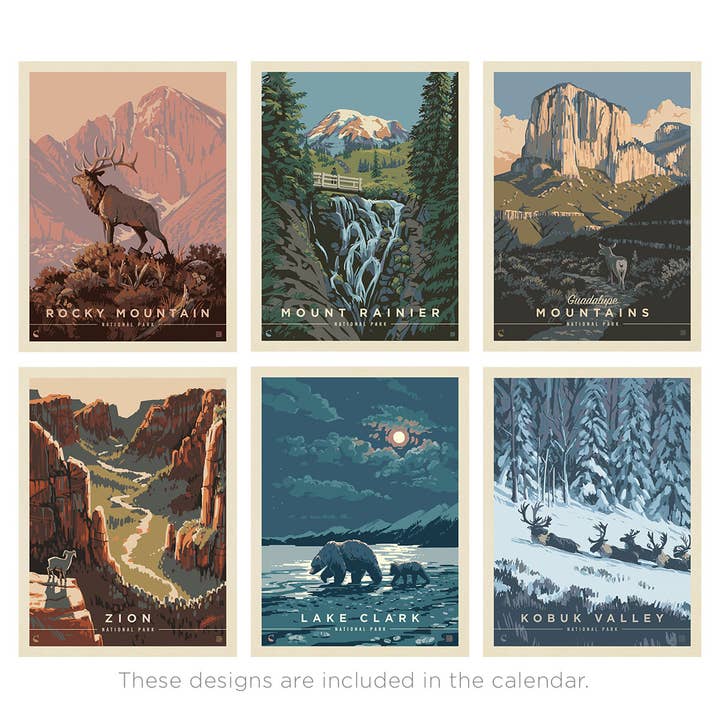 Anderson Design Group - Wholesale Calendar - 2025 Wall Calendar: National Parks by Kenneth Crane