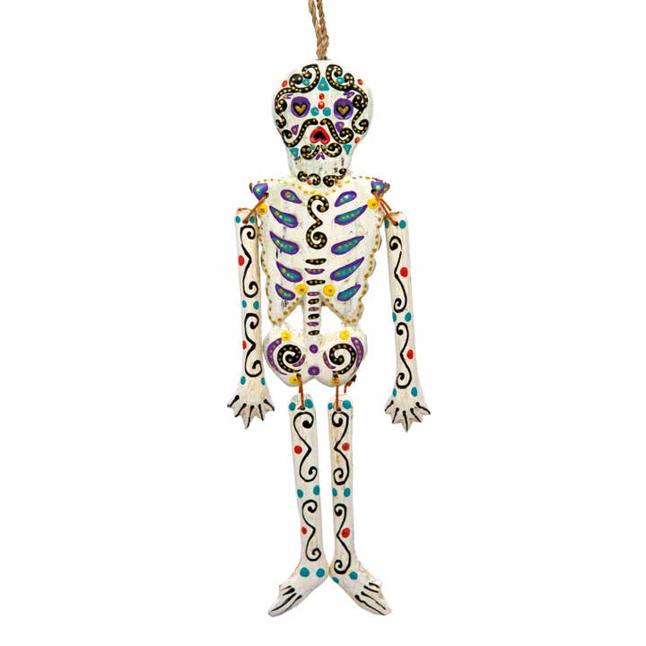 Siesta – wholesale Wood wall art – Candy Skull Small Skeleton1