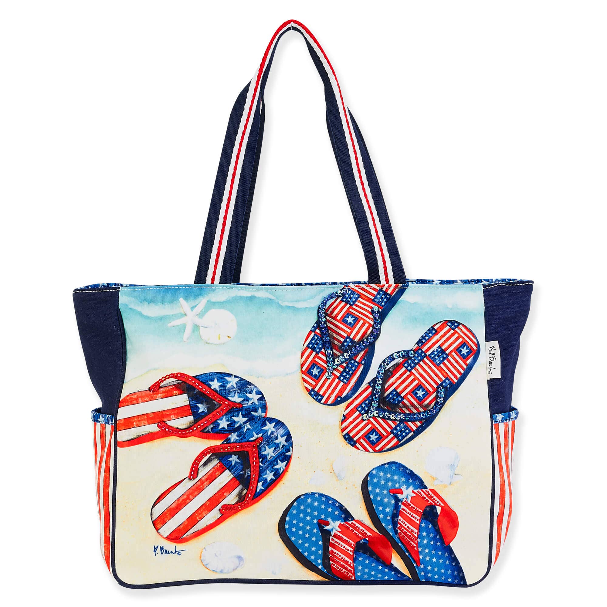 Headwear & Handbag Collections by Sun 'N' Sand - Wholesale Tote Bag - Women's - Flip Flops, Oversized Tote0