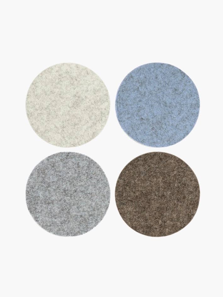 Bierfilzl Merino Wool Felt Round Coaster 4 Pack Cobblestone for wholesale by Graf Lantz