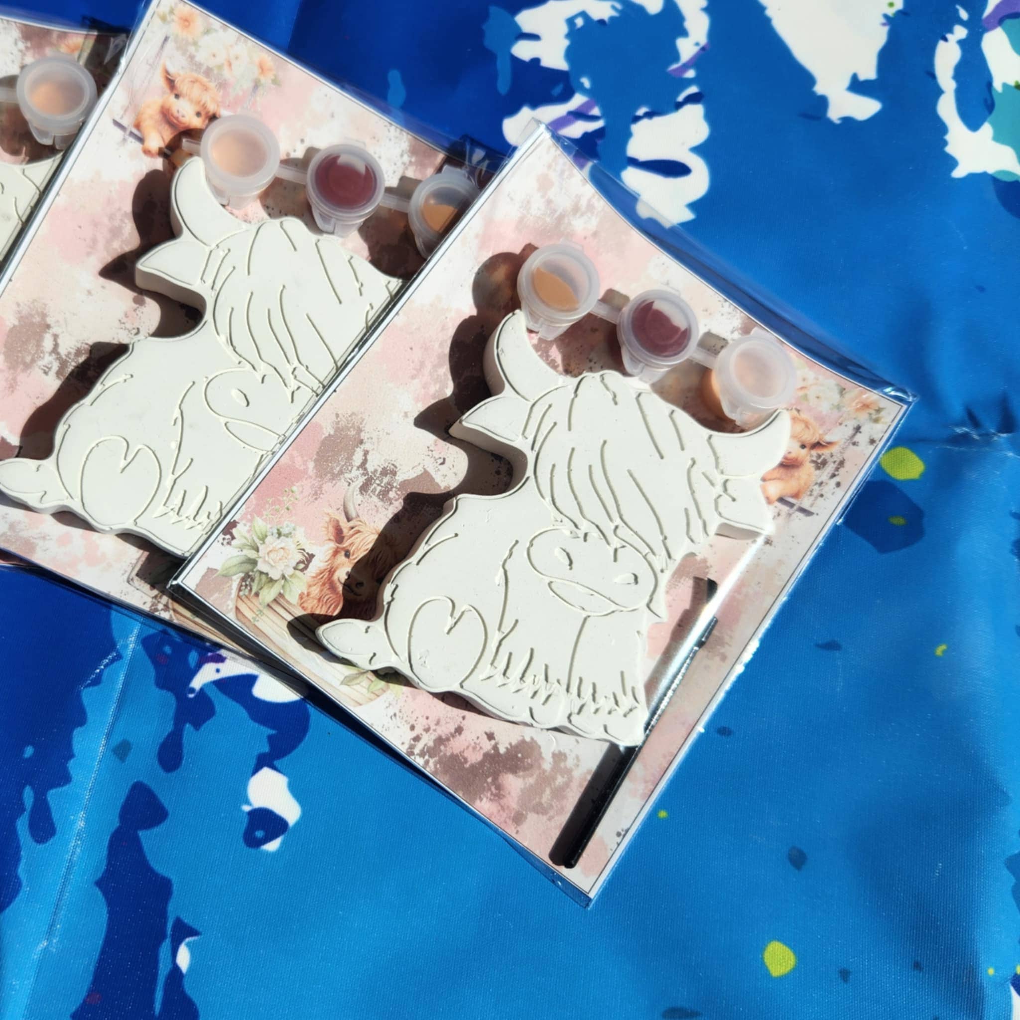 Snazzy Crayons – wholesale Festgåva – Höglandskotema gipsmålningskit för barn | Gör-det-själv-målning2