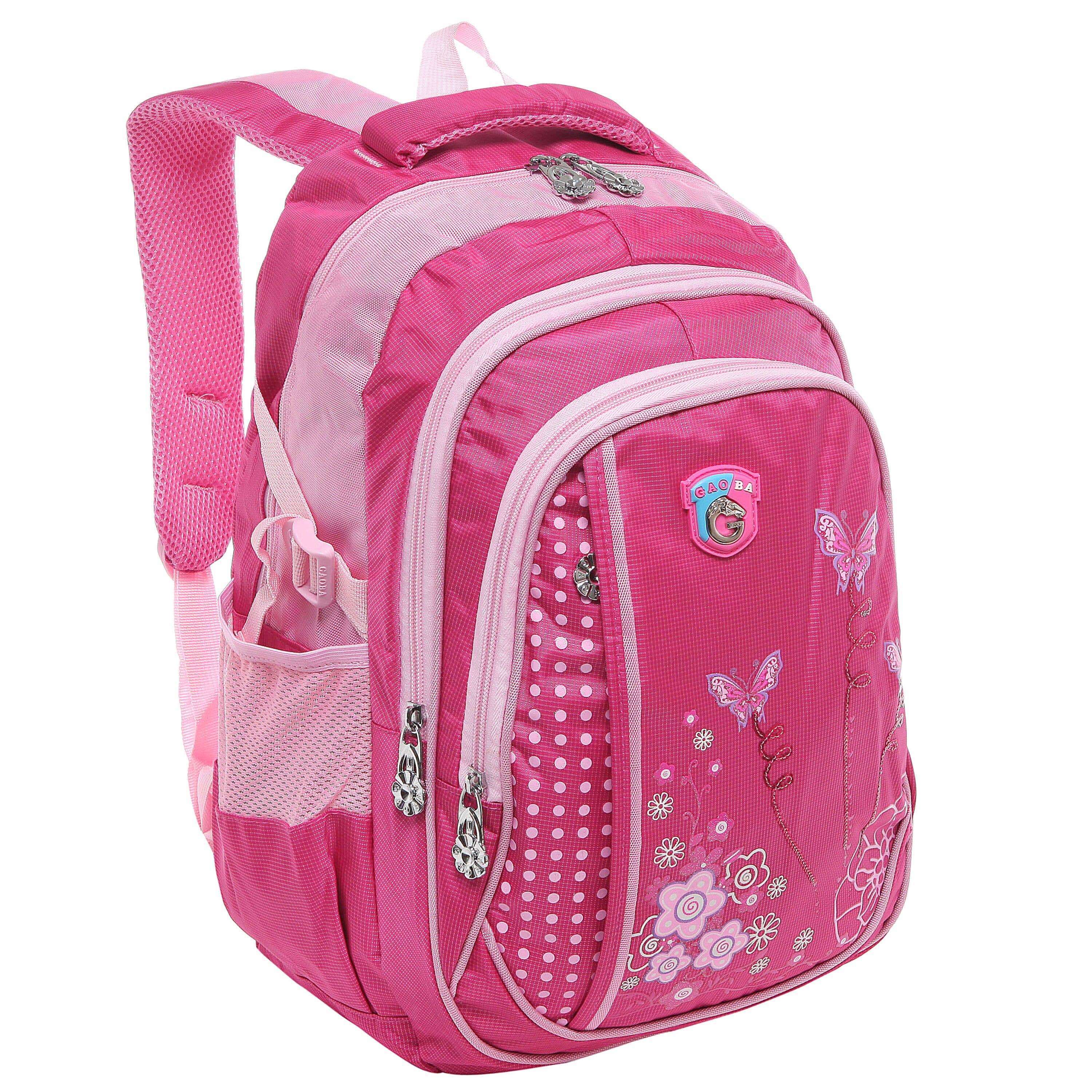 Children's Backpack MGgear 18 Inch Butterfly Student School Book Bag Purple 