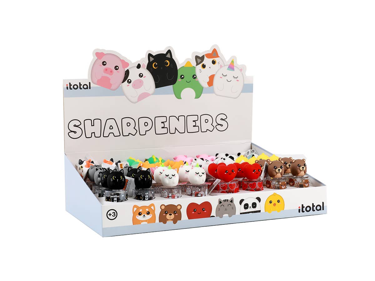 I-Total, I-Drink – drink topper por atacado – Apontadores sortidos para lápis - Display com 48 unidades0