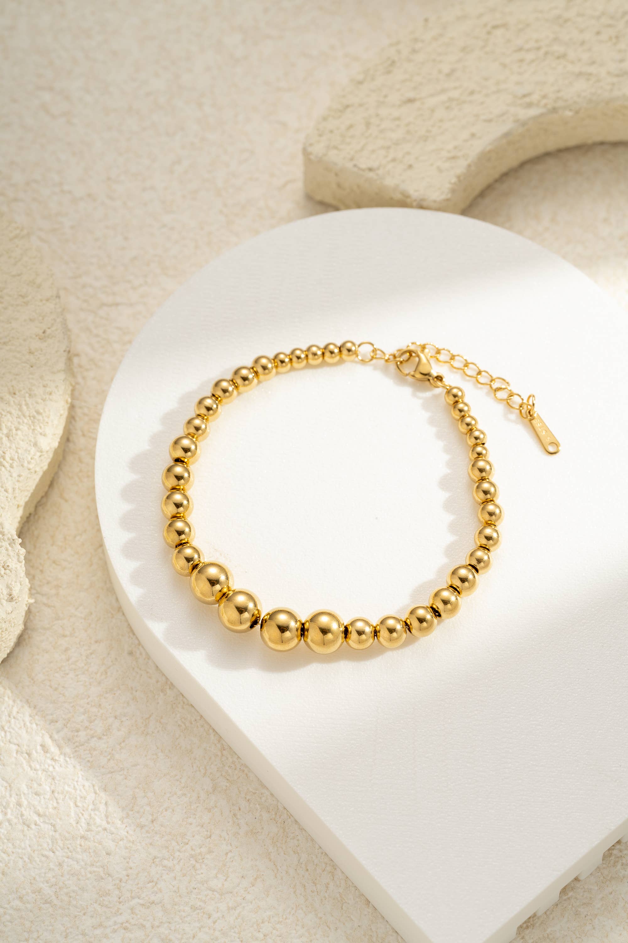 COSMOS - Wholesale Beaded Bracelet - Gradient bead bracelet in stainless steel solar shine1