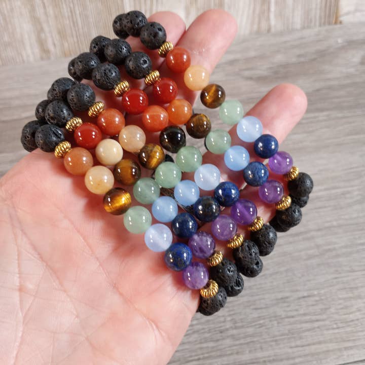 Keystone Crystals - Wholesale Beaded bracelet - Gemstone Chakra Healing Bracelets 8mm - Wholesale1
